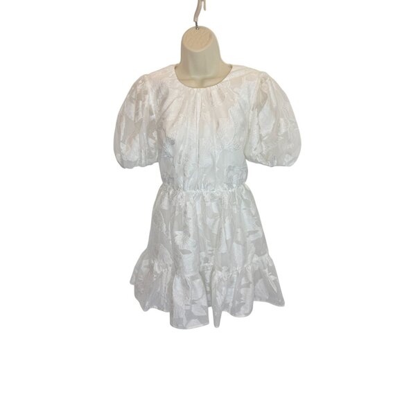 NEW Aureta by Anthropologie White Puff Sleeve Mini Dress NWT - Size S - Picture 1 of 5